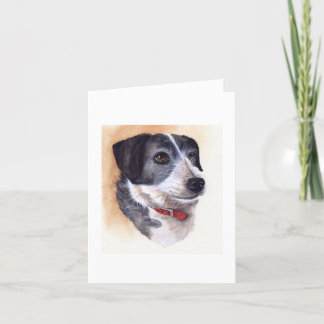 Dog Portrait Created in Watercolour Kaart