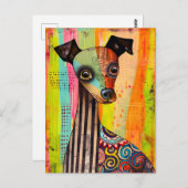 dog portrait in pop-art style with a mix briefkaart (Voorkant / Achterkant)