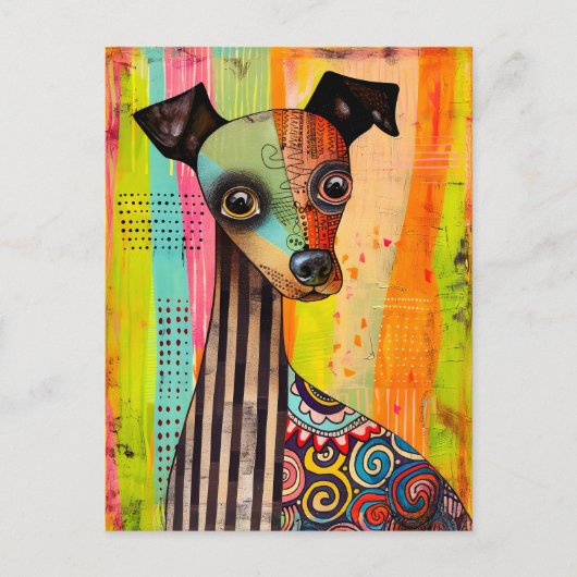 dog portrait in pop-art style with a mix briefkaart (Voorkant)