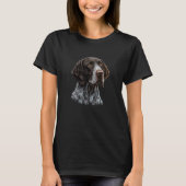 Dog portrait of GSP German Shorthaired Pointer T-shirt (Voorkant)