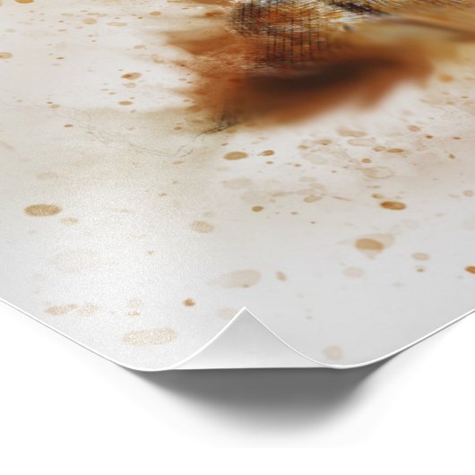 Dog Portrait Pet Art Abstracte  Waterverf Foto Afdruk (Hoek)