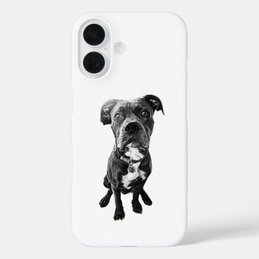 Dog Portrait Phone Case – Realistic Sitting Pose (Achterkant)