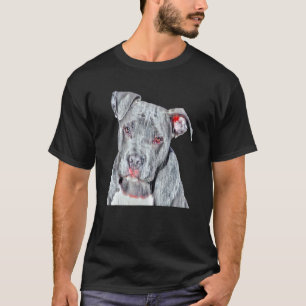 Dog Portrait Photo Filter Pit Bull Dog T-shirt