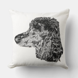Dog Portrait Pillow – Detailed Black & White Art Kussen