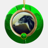 DOG PORTRAITS/Irish Greyhound Gold Photo Template Keramisch Ornament (Voorkant)