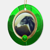 DOG PORTRAITS/Irish Greyhound Gold Photo Template Keramisch Ornament (Links)