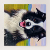 Dog Portret in Natuur - Cute Border Collie Legpuzzel (Horizontaal)