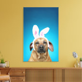 Dog portret met paasbroodoren canvas afdruk (Insitu (Woonkamer))