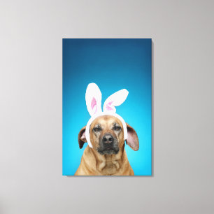 Dog portret met paasbroodoren canvas afdruk