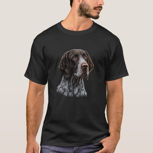 Dog portret van de Duitse Shorthaired Pointer van  T-shirt (Voorkant)
