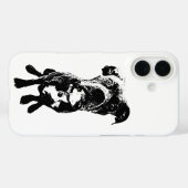 Dog Pose Phone Case – Sitting Dog in Line Art (Achterkant (horizontaal))