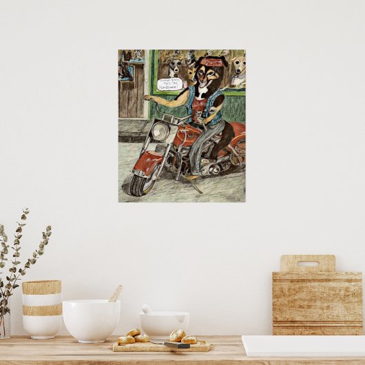 🏍️ Dog 🐕 Poster (Keuken)