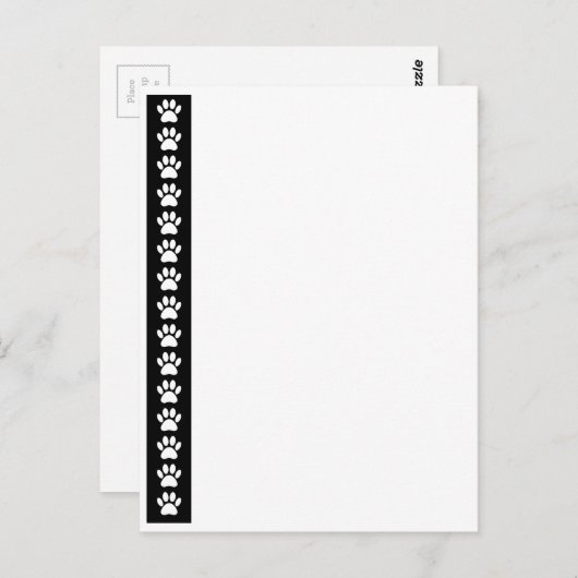 Dog-poten op zwarte streep briefkaart (Voorkant / Achterkant)