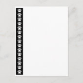 Dog-poten op zwarte streep briefkaart (Voorkant)