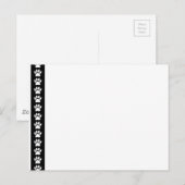 Dog-poten op zwarte streep briefkaart (Voorkant / Achterkant)