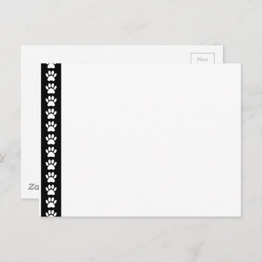 Dog-poten op zwarte streep briefkaart (Voorkant / Achterkant)