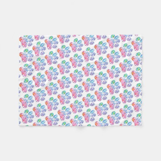 Dog Print Blanket Fleece Deken (Voorkant (Horizontaal))