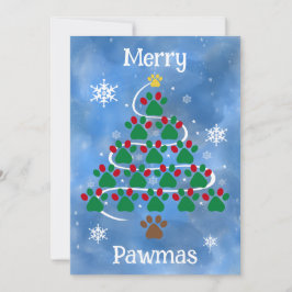 Dog Print Christmas Card Feestdagenkaart
