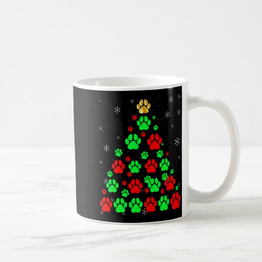 Dog Print Christmas Tree Funny Dog Lovers Christma Koffiemok (Rechts)