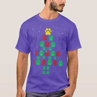 Dog print kerstboom Funny Dog Lovers Christma T-shirt