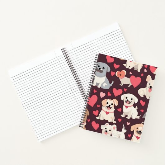 Dog Print Pattern Notitieboek (Binnen)