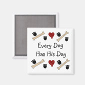 Dog Prints en Botten met Gezegde Magneet (Voorkant / Achterkant)