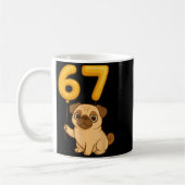 Dog Pug 67 Meme Six Seven Balloon Funny Gen Alpha  Koffiemok (Links)