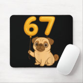 Dog Pug 67 Meme Six Seven Balloon Funny Gen Alpha  Muismat (Met muis)