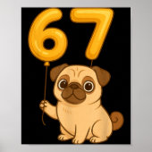 Dog Pug 67 Meme Six Seven Balloon Funny Gen Alpha  Poster (Voorkant)