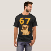 Dog Pug 67 Meme Six Seven Balloon Funny Gen Alpha  T-shirt (Voorkant volledig)