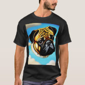 DOG Pug Face in een Sky T-Shirt (Voorkant)