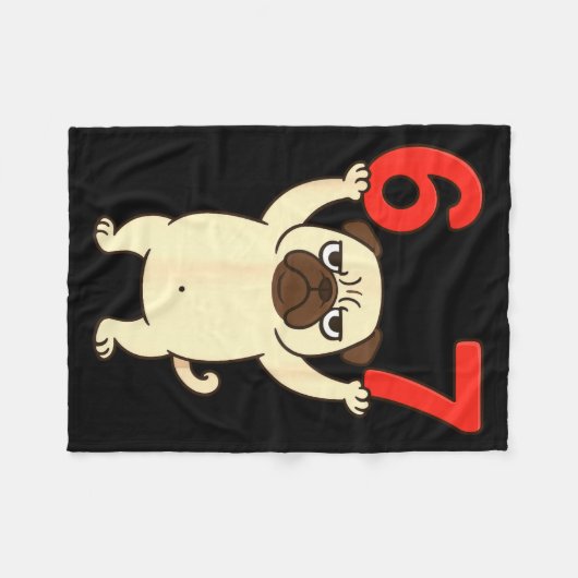 Dog Pug Funny 67 Meme Six Seven Fleece Deken (Voorkant (Horizontaal))