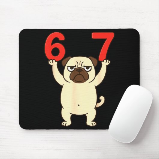 Dog Pug Funny 67 Meme Six Seven  Muismat (Met muis)