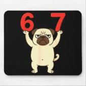 Dog Pug Funny 67 Meme Six Seven  Muismat (Voorkant)