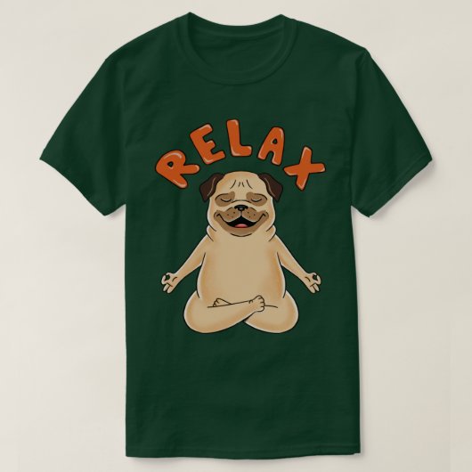 Dog Pug Relax T-shirt (Design voorkant)