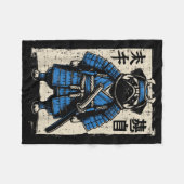 Dog Pug Samurai Funny Japanese Warrior Art Men Wom Fleece Deken (Voorkant (Horizontaal))