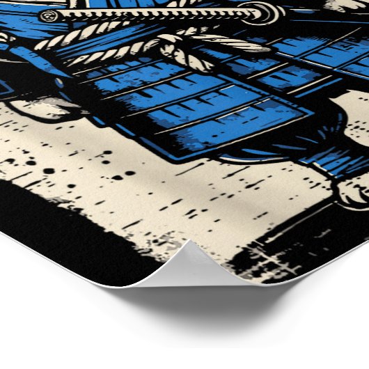 Dog Pug Samurai Funny Japanese Warrior Art Men Wom Poster (Hoek)