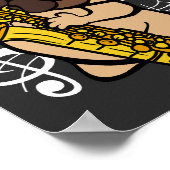 Dog Pug Spelling Saxophone Musicus Poster (Hoek)