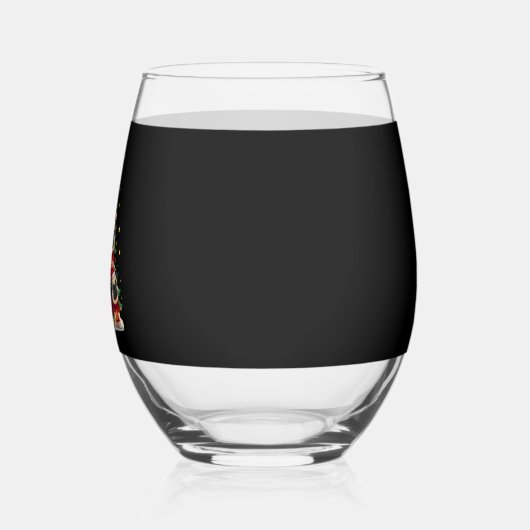 Dog Pugs Christmas Tree Cute Xmas (1) Wijnglas Zonder Voet (Links)