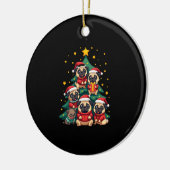 Dog Pugs Christmas Tree Cute Xmas (3) Keramisch Ornament (Links)