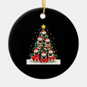 Dog Pugs Christmas Tree Cute Xmas (4) Keramisch Ornament (Voorkant)