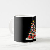 Dog Pugs Christmas Tree Cute Xmas (4) Koffiemok (Voorkant links)