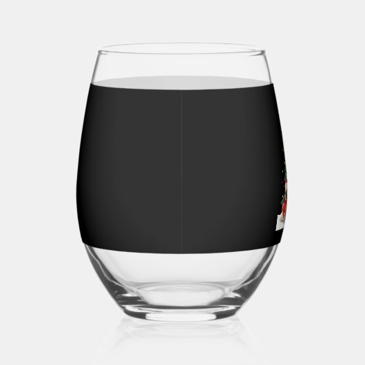 Dog Pugs Christmas Tree Cute Xmas (4) Wijnglas Zonder Voet (Rechts)