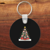 Dog Pugs Kerstboom Schattigee Kerstmis (4) Sleutelhanger (Voorkant)