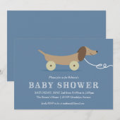 Dog Pull Speelgoed Baby shower Uitnodiging (Voorkant / Achterkant)