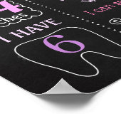 Dog Puppy Birthday Party chalkboard voor meisje Poster (Hoek)