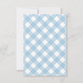 Dog Puppy Birthday Party Invitation Blue Gingham Kaart (Achterkant)