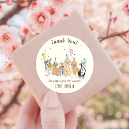 Dog Puppy Birthday Party Ronde Sticker