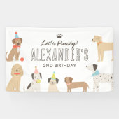 Dog Puppy Birthday Party Spandoek (Horizontaal)