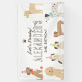 Dog Puppy Birthday Party Spandoek (Verticaal)